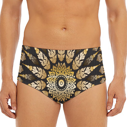 Thai Mandala Print Men's Triangle Swim Briefs