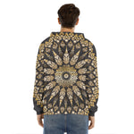 Thai Mandala Print Men's Velvet Pullover Hoodie