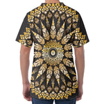 Thai Mandala Print Men's Velvet T-Shirt