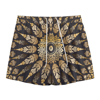 Thai Mandala Print Mesh Shorts