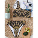 Thai Mandala Print One Shoulder Bikini Top