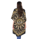 Thai Mandala Print Open Front Beach Cover Up