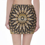 Thai Mandala Print Pencil Mini Skirt