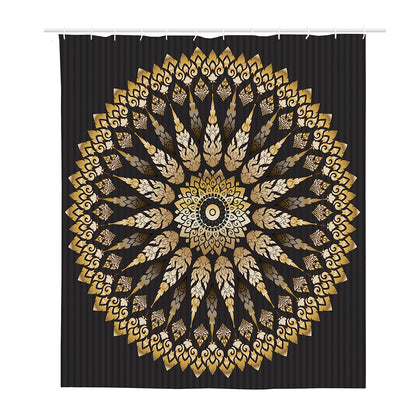 Thai Mandala Print Polyester Shower Curtain