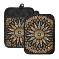 Thai Mandala Print Pot Holders With Pocket
