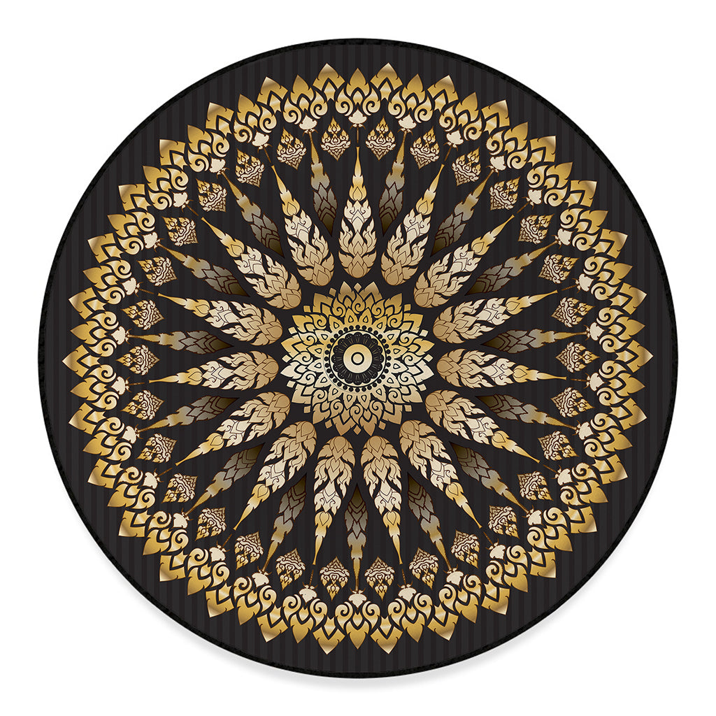 Thai Mandala Print Round Floor Mat