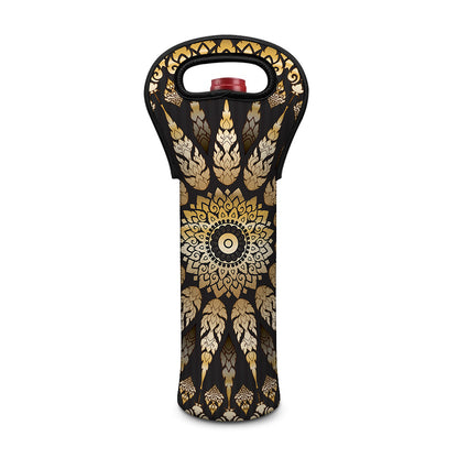 Thai Mandala Print Single Neoprene Wine Tote