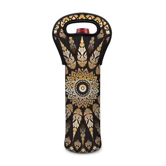 Thai Mandala Print Single Neoprene Wine Tote