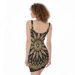 Thai Mandala Print Sleeveless Bodycon Dress