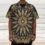 Thai Mandala Print Textured Short Sleeve Shirt