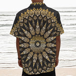 Thai Mandala Print Textured Short Sleeve Shirt