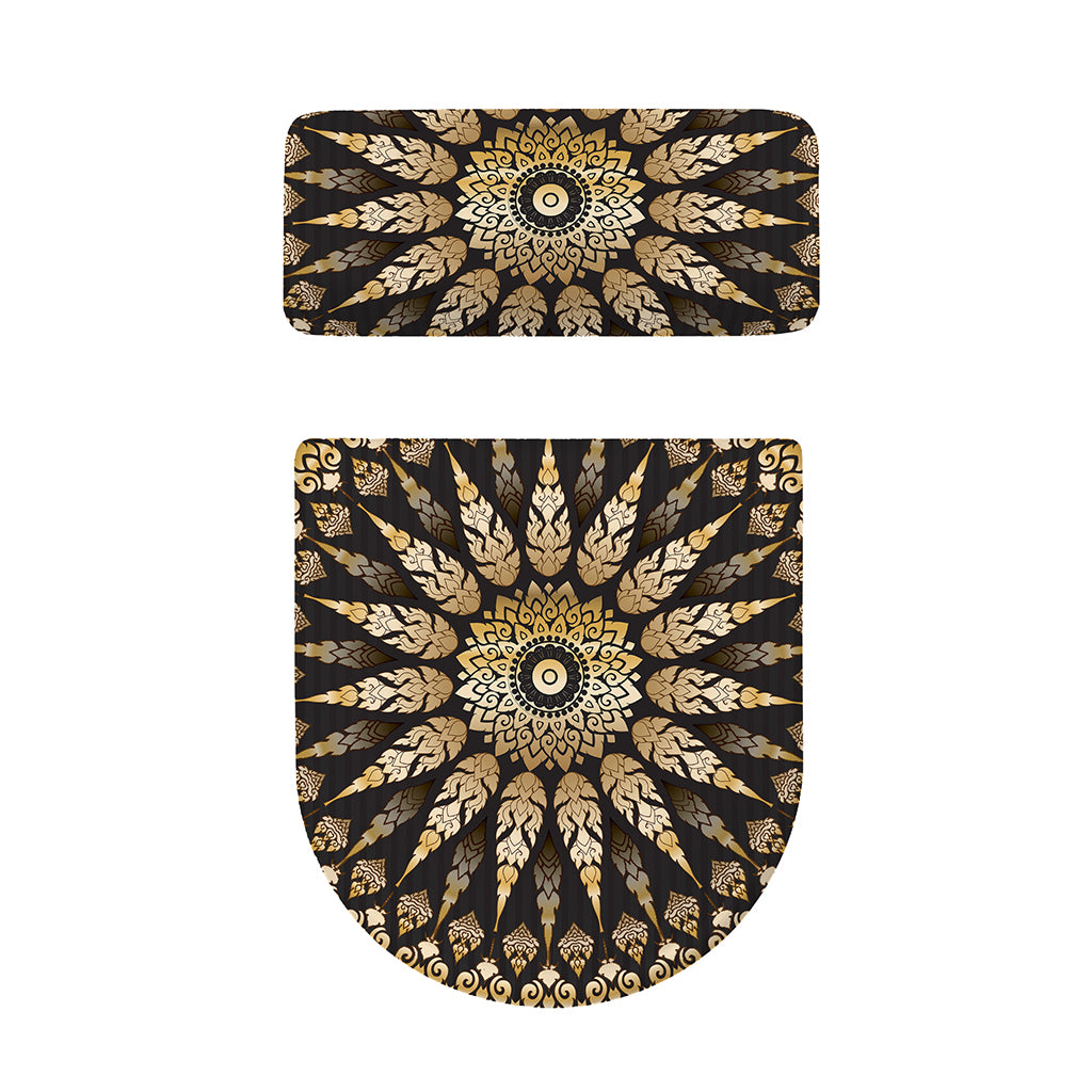 Thai Mandala Print Toilet Lid And Tank Cover Set