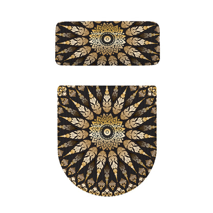 Thai Mandala Print Toilet Lid And Tank Cover Set