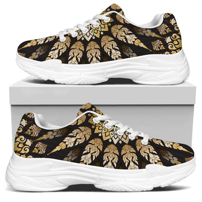 Thai Mandala Print White Chunky Shoes