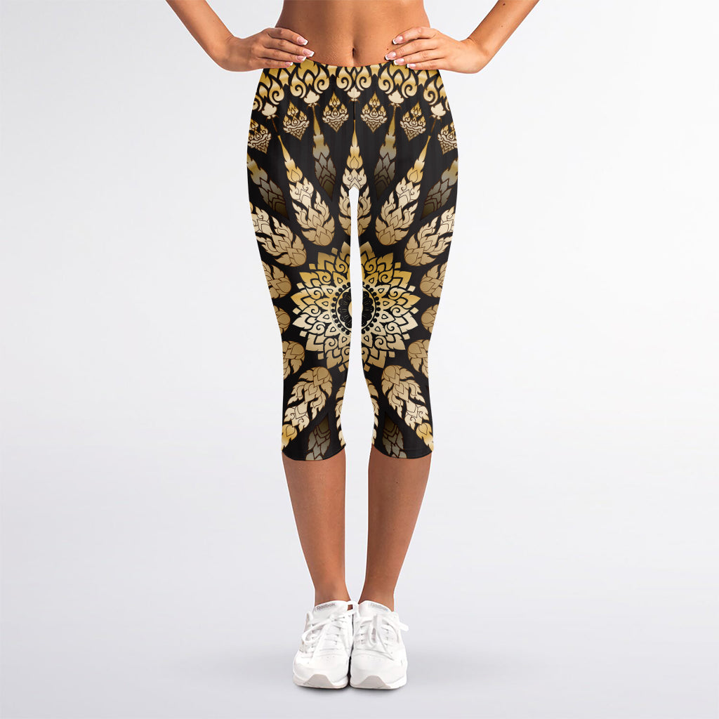 Thai Mandala Print Women's Capri Leggings