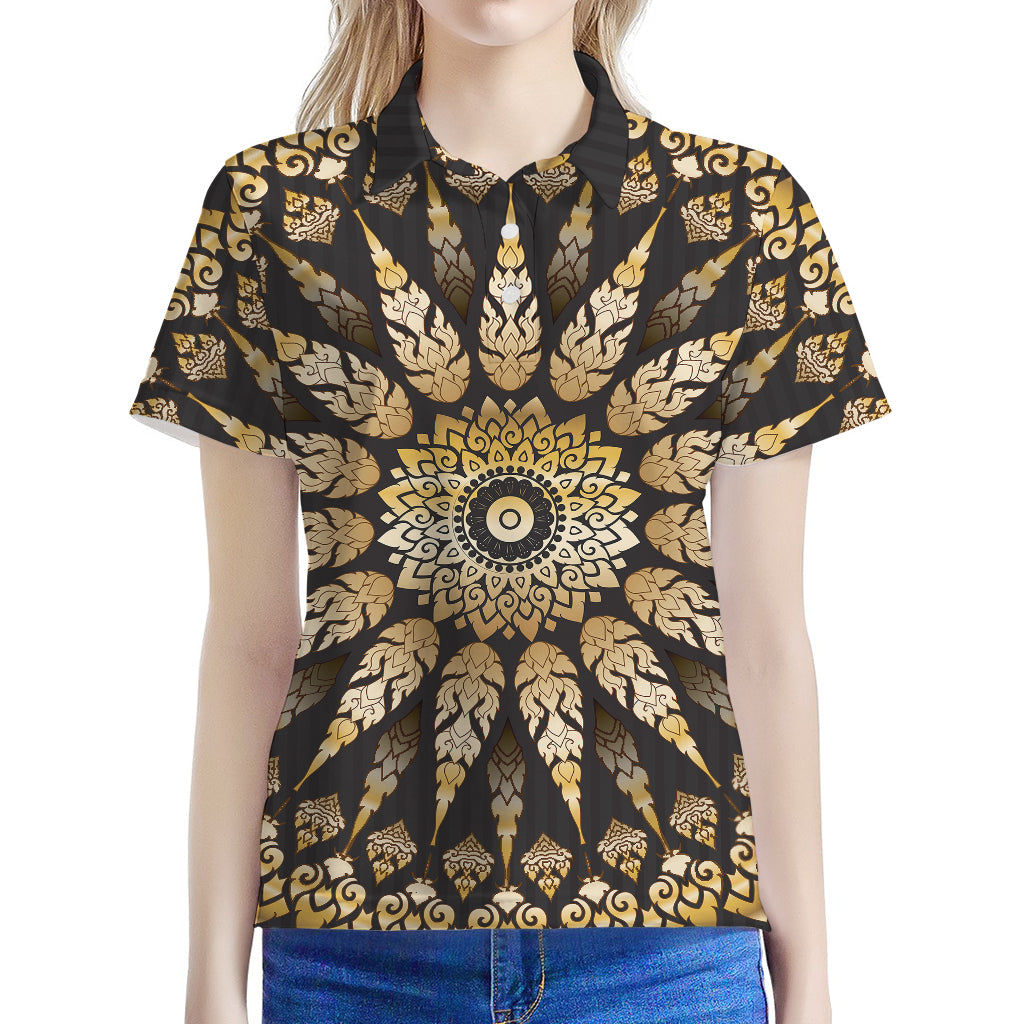 Thai Mandala Print Women's Polo Shirt