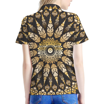 Thai Mandala Print Women's Polo Shirt