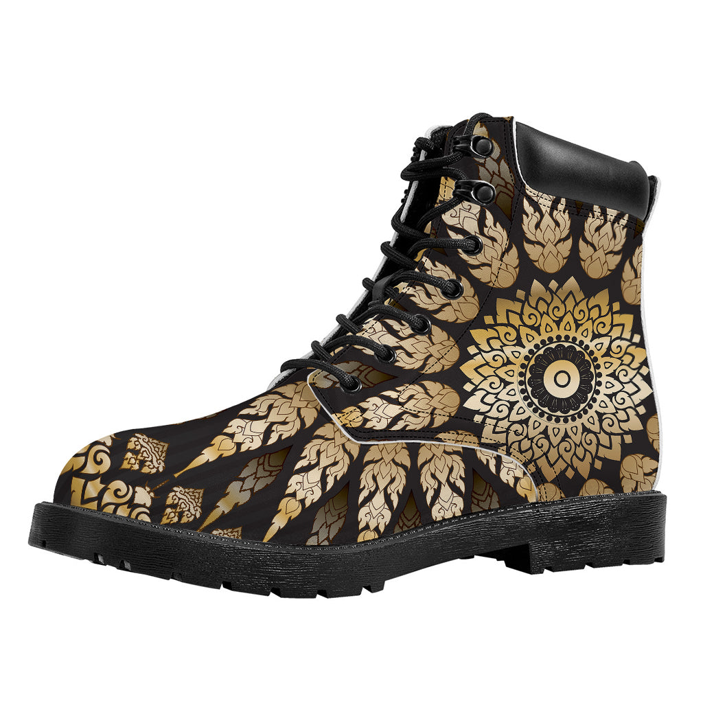 Thai Mandala Print Work Boots