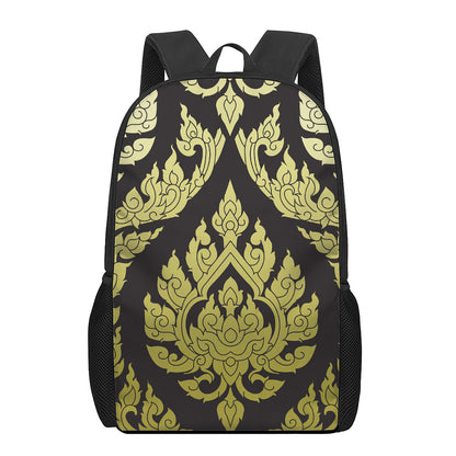 Thai Ornament Pattern Print 17 Inch Backpack