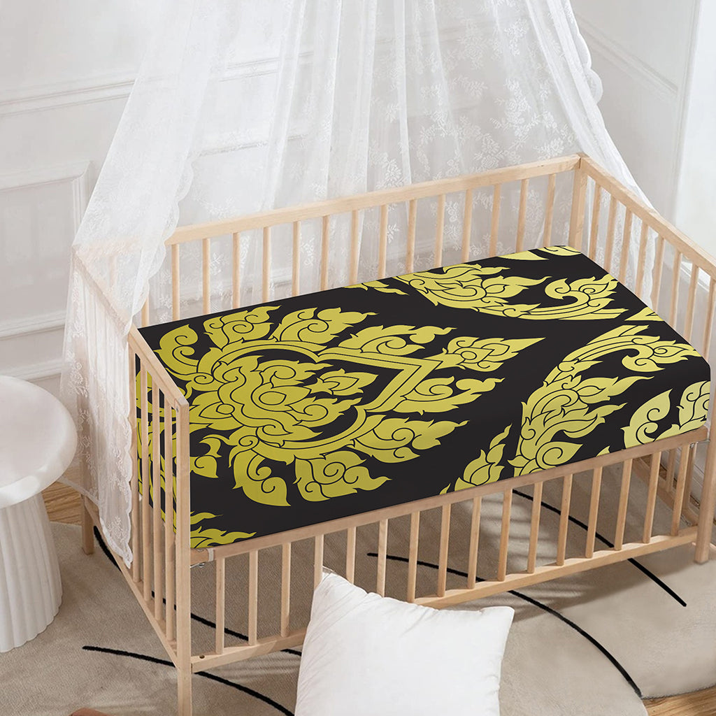 Thai Ornament Pattern Print Baby Crib Sheet