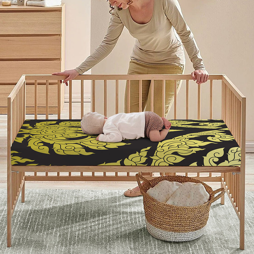 Thai Ornament Pattern Print Baby Crib Sheet