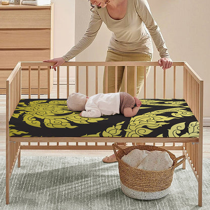Thai Ornament Pattern Print Baby Crib Sheet