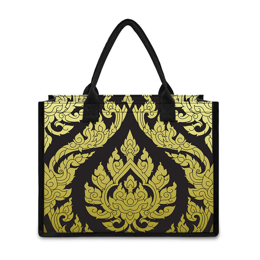 Thai Ornament Pattern Print Canvas Tote Bag