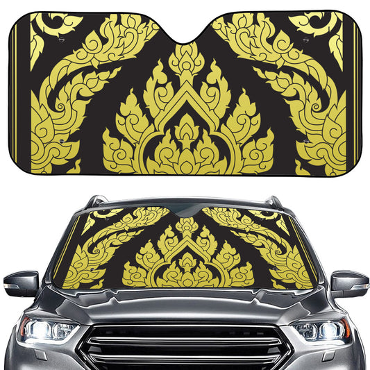 Thai Ornament Pattern Print Car Windshield Sun Shade