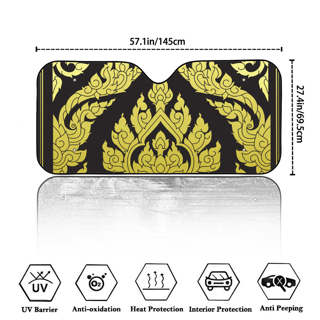Thai Ornament Pattern Print Car Windshield Sun Shade