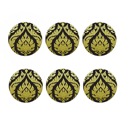 Thai Ornament Pattern Print Coaster Set