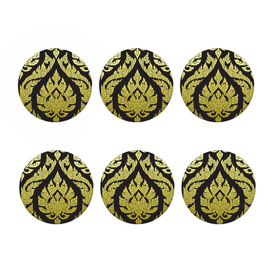 Thai Ornament Pattern Print Coaster Set