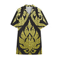Thai Ornament Pattern Print Cotton Hawaiian Shirt