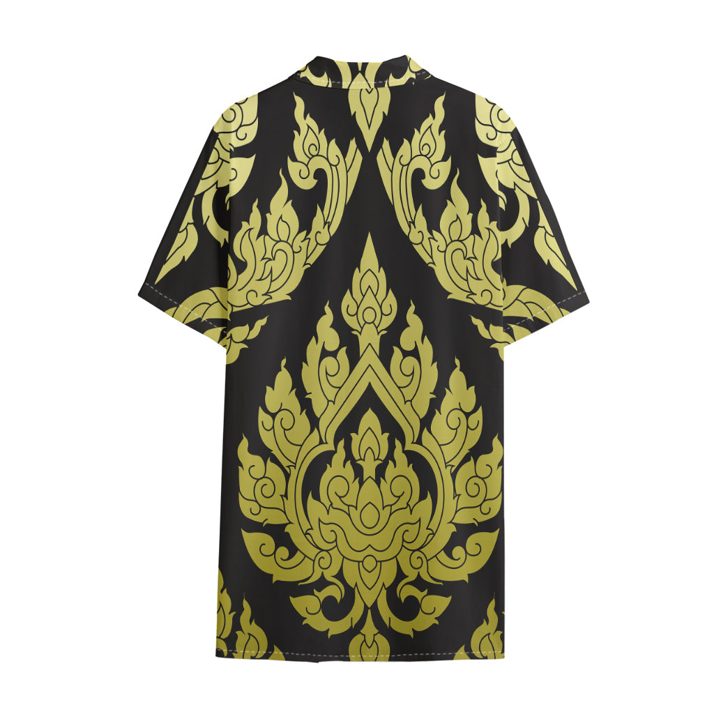 Thai Ornament Pattern Print Cotton Hawaiian Shirt
