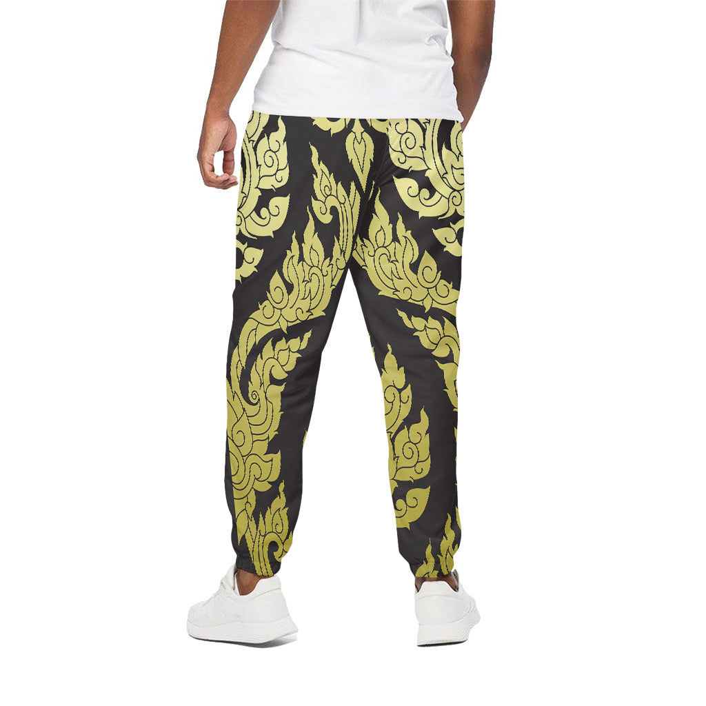 Thai Ornament Pattern Print Cotton Pants