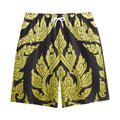 Thai Ornament Pattern Print Cotton Shorts