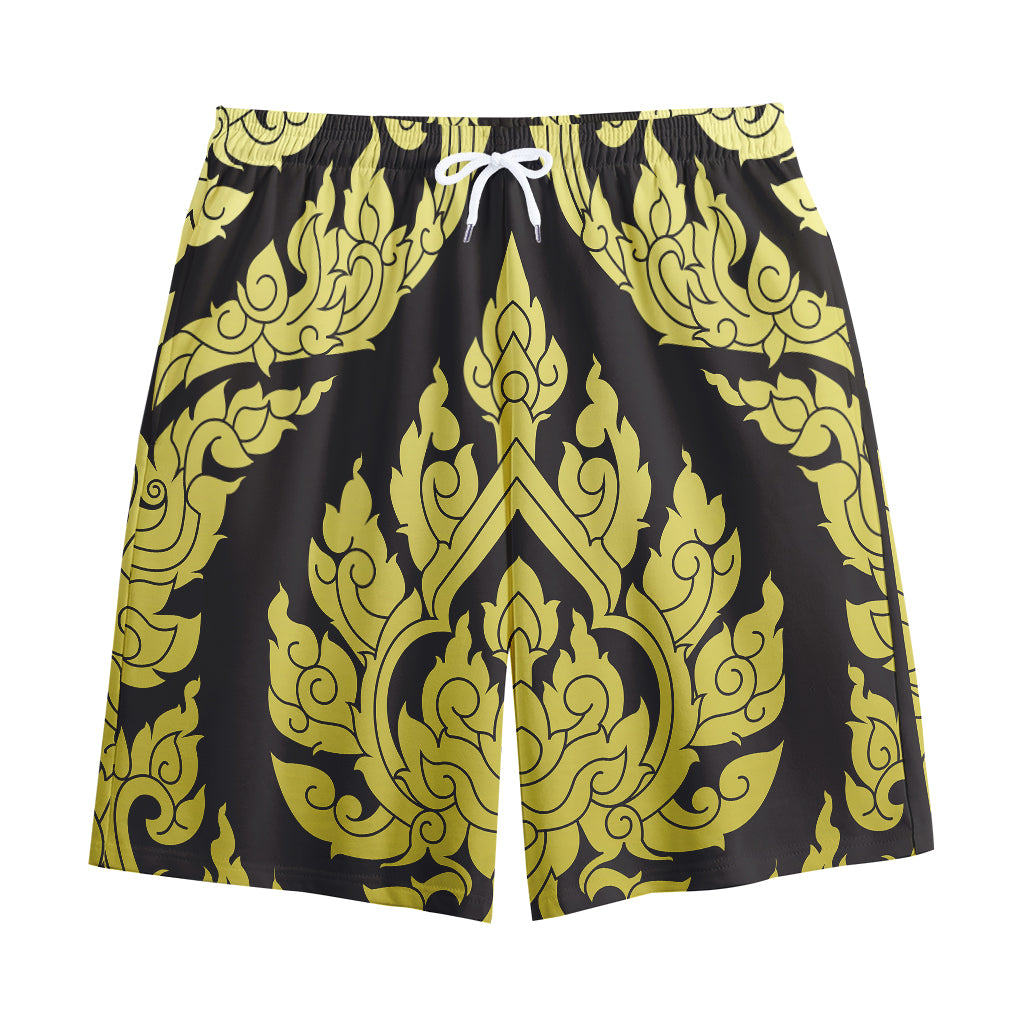 Thai Ornament Pattern Print Cotton Shorts