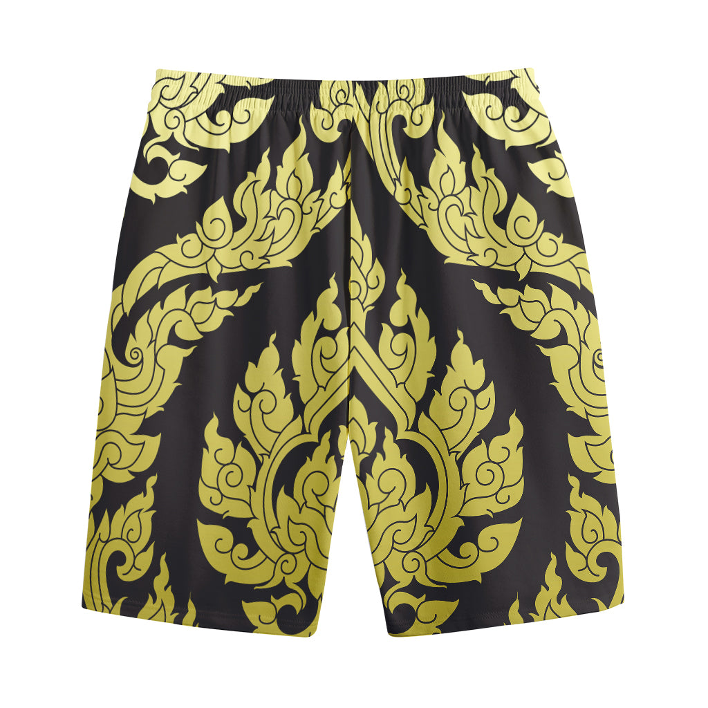 Thai Ornament Pattern Print Cotton Shorts