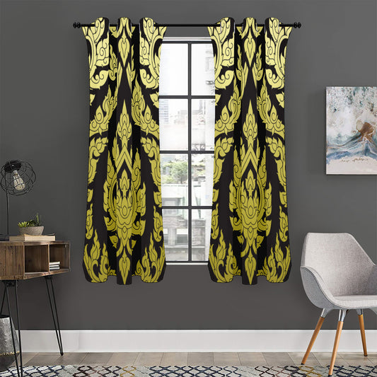 Thai Ornament Pattern Print Curtain