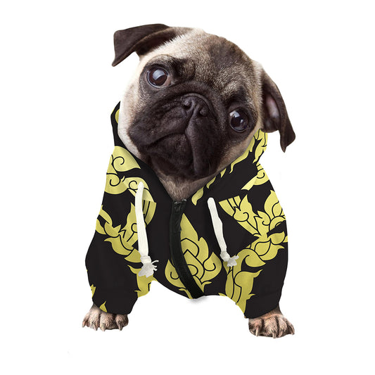 Thai Ornament Pattern Print Dog Zip Up Hoodie