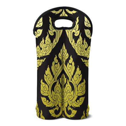 Thai Ornament Pattern Print Double Neoprene Wine Tote