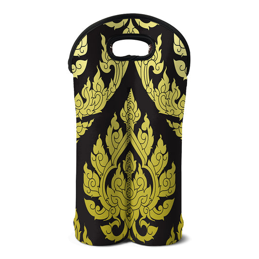 Thai Ornament Pattern Print Double Neoprene Wine Tote