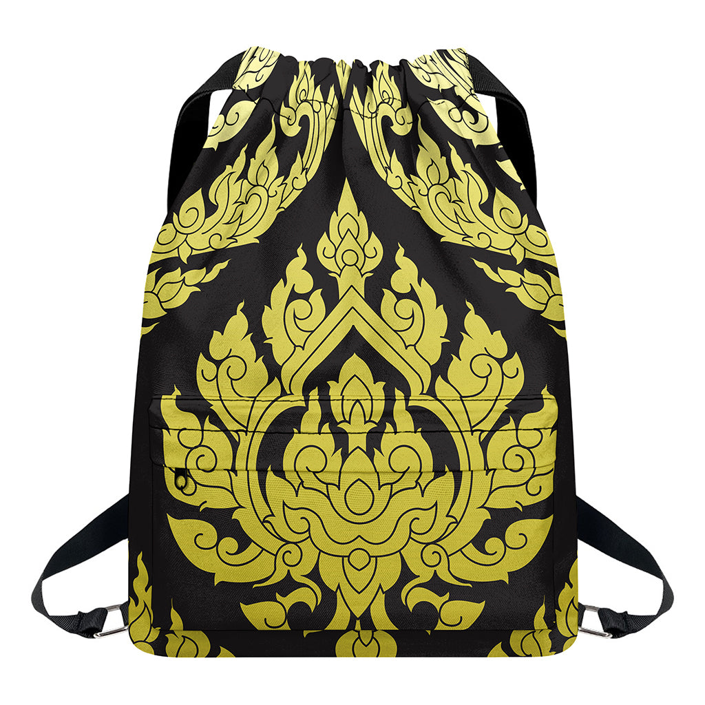 Thai Ornament Pattern Print Drawstring Backpack