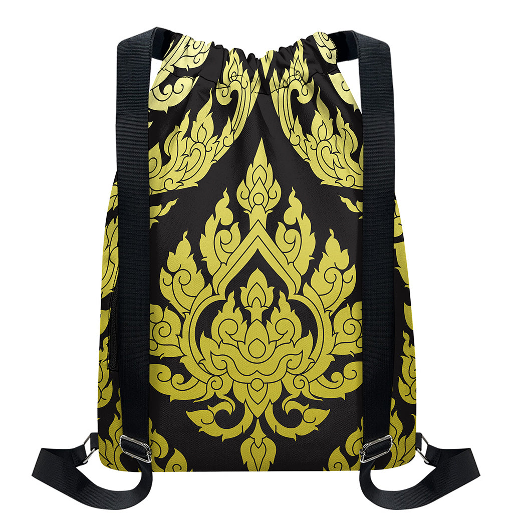 Thai Ornament Pattern Print Drawstring Backpack