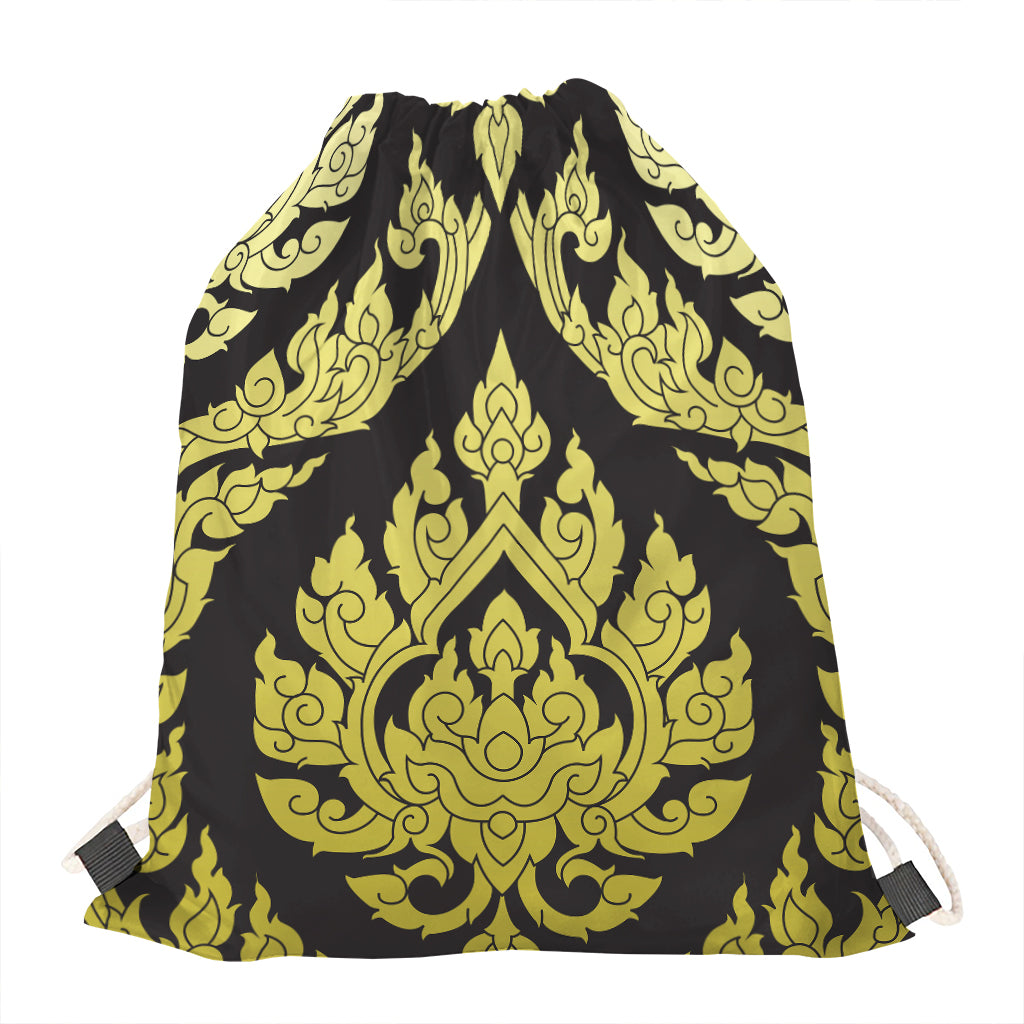 Thai Ornament Pattern Print Drawstring Bag