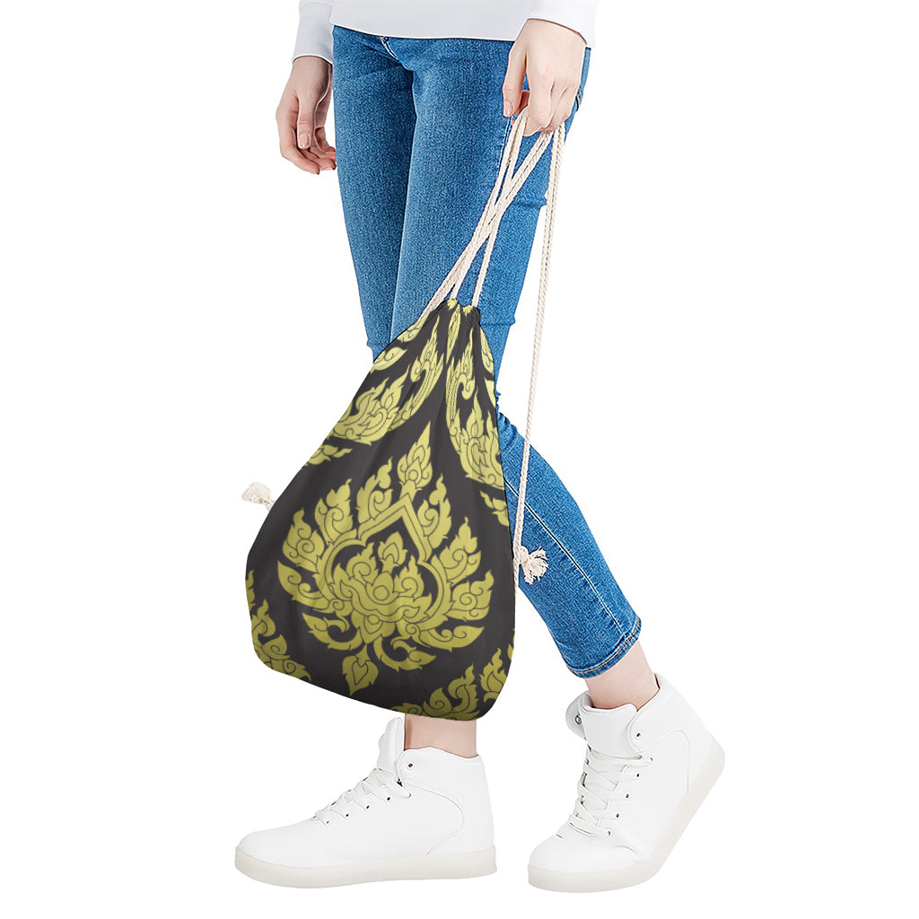 Thai Ornament Pattern Print Drawstring Bag