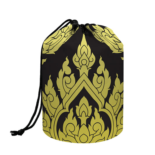 Thai Ornament Pattern Print Drawstring Makeup Bag