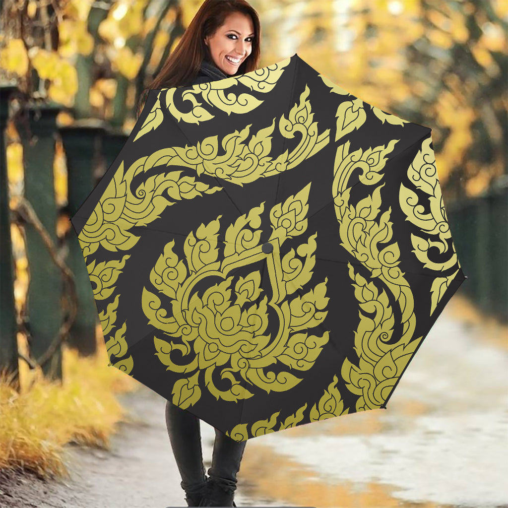 Thai Ornament Pattern Print Foldable Umbrella