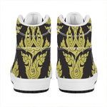 Thai Ornament Pattern Print High Top Leather Sneakers