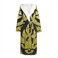Thai Ornament Pattern Print Hooded Bathrobe