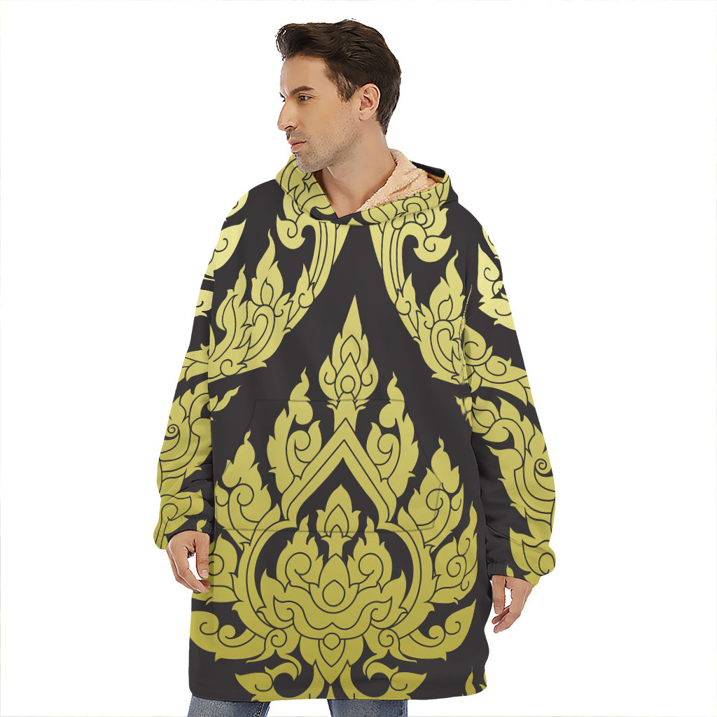 Thai Ornament Pattern Print Hoodie Blanket